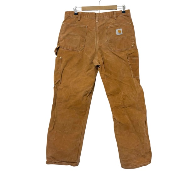 Vintage Carhartt Men’s Size 36 Tan Double Knee Canvas Jeans Workwear Utility Y2K
